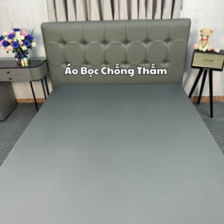 Áo Bọc Nệm Chống Thấm 2 Mặt Có Khóa Kéo Vải Thun Silk Cao Cấp