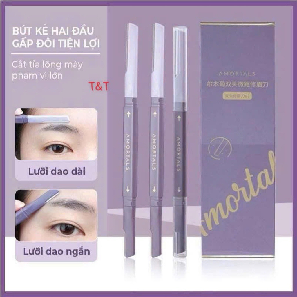 Bộ Dao Cạo Mày 2 ĐẦU AMORTALS - Bí quyết cho đôi lông mày