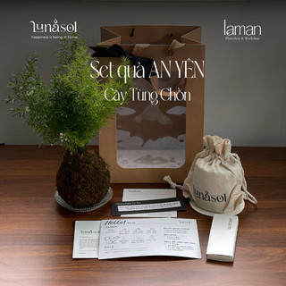   Set quà tặng đặc biệt  NẾN THƠM LUNASOL 110g x KOKEDAMA - Tặng kèm thông điệp vũ trụ ngẫu nhiên 