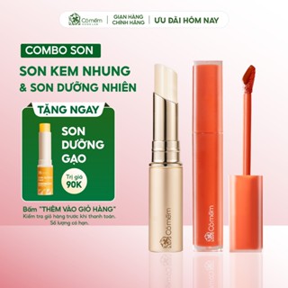 Combo Son Kem Nhung Son Dưỡng Nhiên Không Silicone Cỏ Mềm