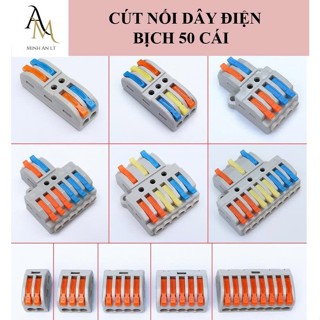 (Bịch 50 cái) Cút Nối Dây Điện Nhanh, Cút Nối Dây Điện Cho Dây Đơn Đôi Ba, Cos Nối Dây Điện