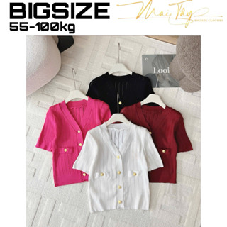 Áo len cúc đồng cộc tay cổ V - Chất liệu len mongtoghi co dãn nhiều