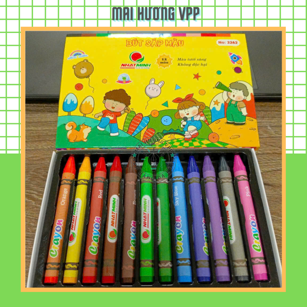 hộp bút sáp màu thơm  (1 hộp 12 chiếc)