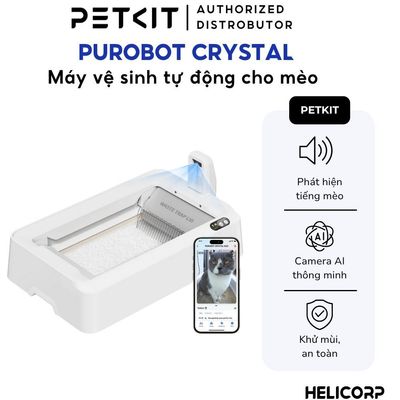 [BH 18 Tháng] Máy Dọn Phân Mèo Tự Động, Nhà Vệ Sinh Cho Mèo Purobot Crystal Duo Phù Hợp Với Cát Thủy Tinh