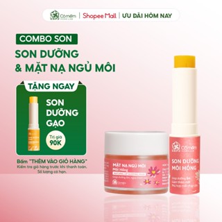 Combo Môi Hồng Gồm Son Dưỡng Hồng Môi Hoặc Mặt Nạ Ngủ Môi Cỏ Mềm
