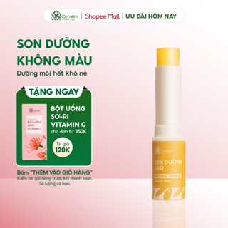 Son Dưỡng Môi Gạo Không Màu Ngăn Ngừa Nút Nẻ Thâm Môi Làm Son Lót Trang Điểm Cỏ Mềm 3,6gr