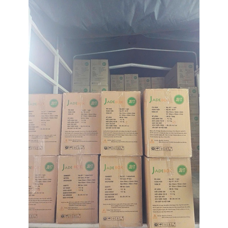 [Sỉ thùng]_ 500 Hộp Jb17 (ht17)_Hàng Jadebox tráng bóng_(10 Lốc)_ Hộp đen nắp Pet trong cứng, hàng đ