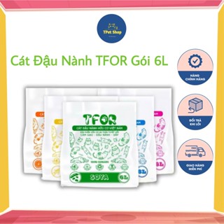 Cát đậu nành Tofu hữu cơ TFOR ORGANIC cho mèo xả trực tiếp trong nước | cát vệ sinh mèo Túi 6L - Tpetshop