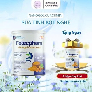  Sữa nghệ thực phẩm bảo vệ sức khoẻ FOTECPHAM NANOGOL CURCUMIN hỗ trợ cải thiện các vấn đề dạ dày hộp 400g 
