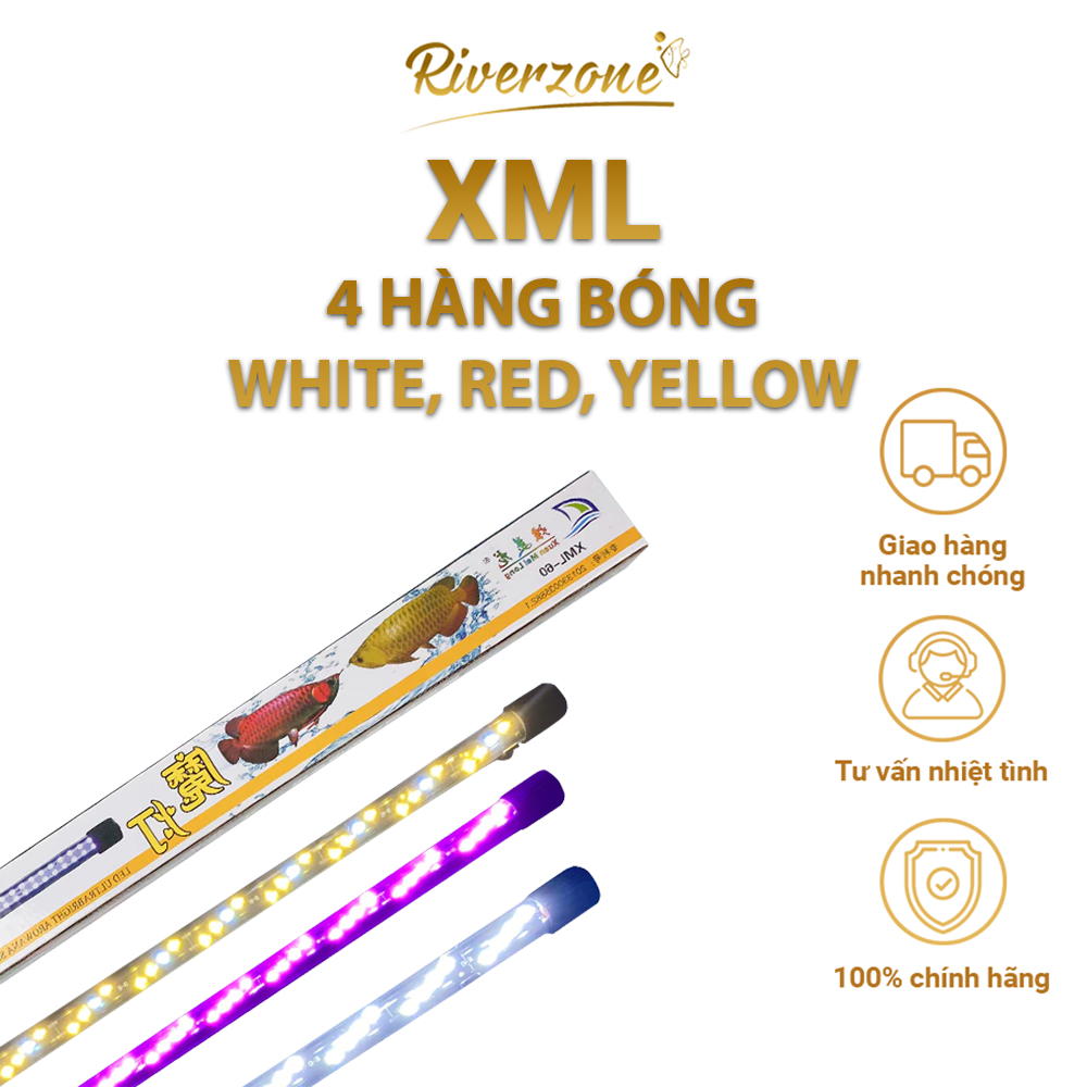 Đèn led tròn XML 4 hàng bóng (N) đỏ, vàng, trắng cho cá rồng đèn led đặt chìm cho bể cá, làm nổi bật