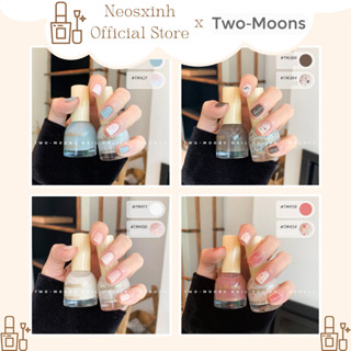 Sơn Móng Tay Tự Khô Two-Moons SET 2 LỌ #2 Trắng Nước Gạo Thỏ Hạt Kim Tuyến Nude Đen Trắng Pastel - Neosxinh Nails