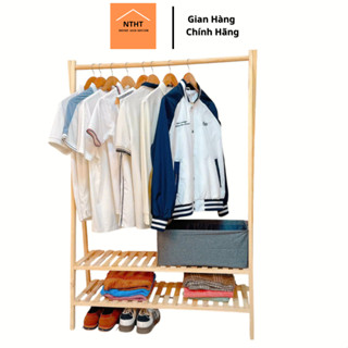  Kệ treo quần áo chữ A 1 tầng  2 tầng gỗ thông nhập khẩu KT D85 x R38 X C150 