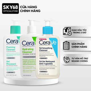  Sữa Rửa Mặt CeraVe SA Smoothing,Hydrating Cleanser  Cho Da Dầu Da Mụn Da Khô 236ml 