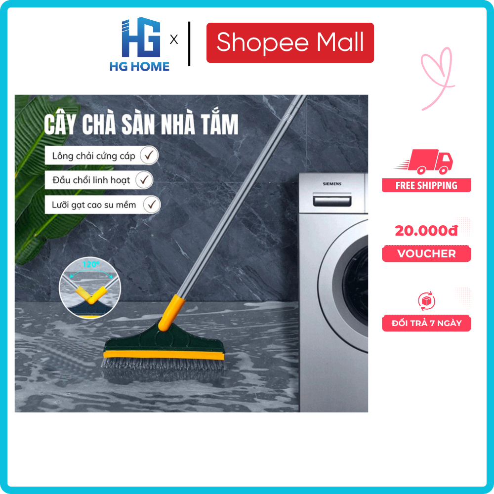 Chổi Chà Sàn Gạt Nước Nhà Tắm 2in1 Hghome Vệ Sinh Nhà Cửa Thông Minh Xoay 120 Độ [Hàng Tốt]
