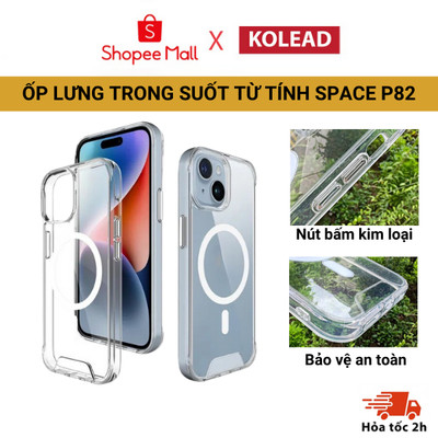 Ốp lưng iphone hỗ trợ sạc không dây từ tính P82 KOLEAD trong suốt chống ố, chống va đập cho iphone XR XSM 11 12 13 14 15