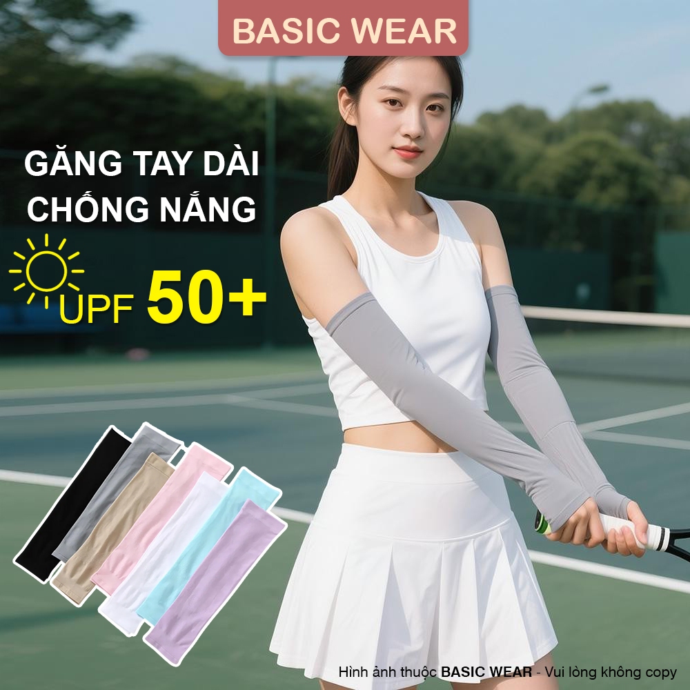 Găng Tay Dài Chống Nắng Màu Trơn Cotton Thoáng Mát Chống Tia Cực Tím - Phụ kiên Chơi Pickleball OT1
