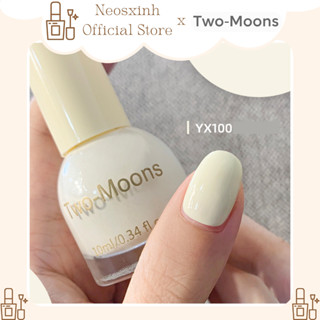 Sơn Móng Tay Trắng Ngà Xà Cừ Xanh Tím Two-Moons 10ml Tự Khô - Neosxinh Nails