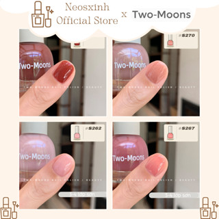 Sơn Móng Tay Thạch Tự Khô Trong Suốt Bóng Two-Moons S2 Nude Hồng Đỏ 10ml - Neosxinh Nails