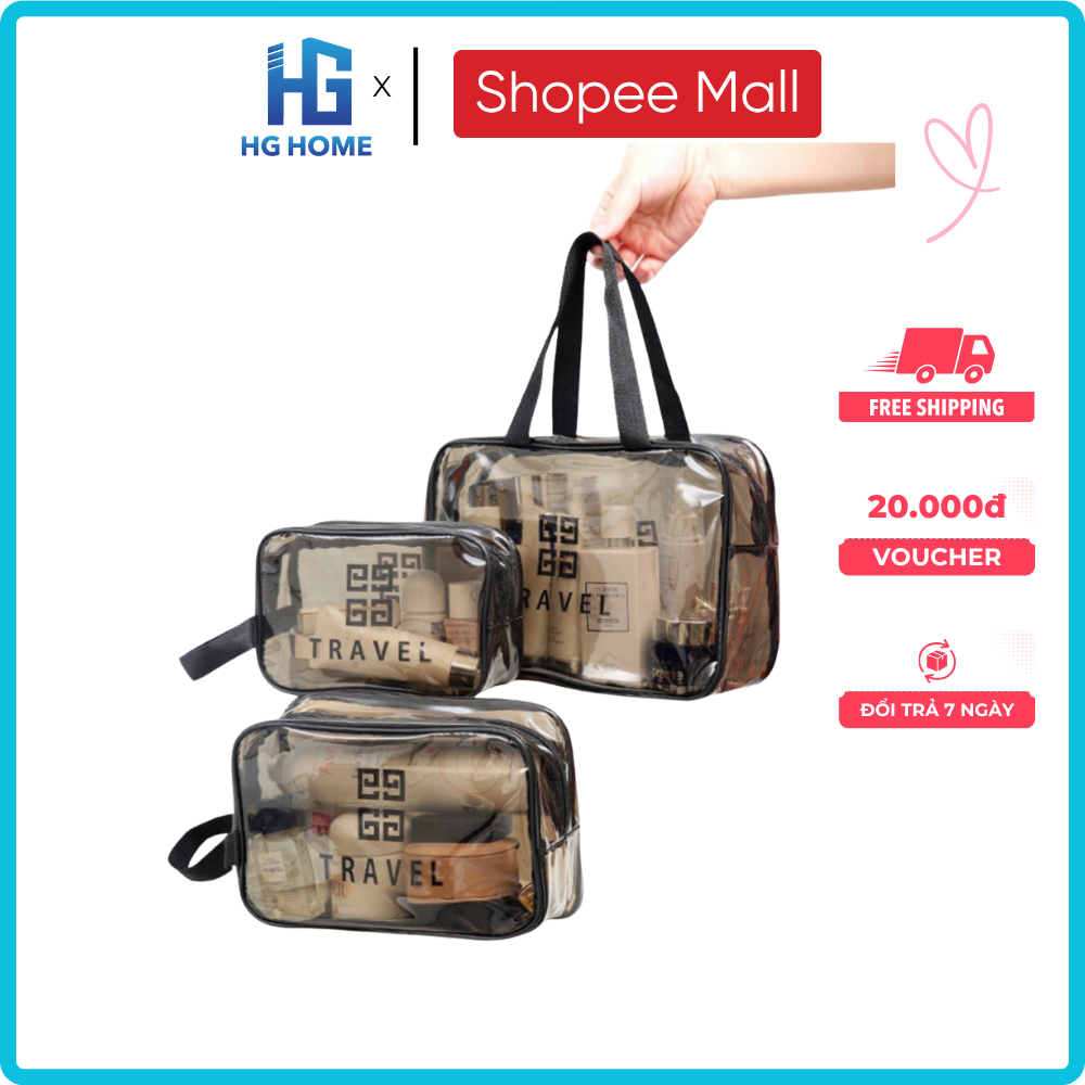 Túi Đựng Mỹ Phẩm Trang Sức Đồ Trang Điểm HGHOME Trong Suốt Đựng Đồ Du Lịch Cá Nhân Tiện Lợi [ HÀNG C