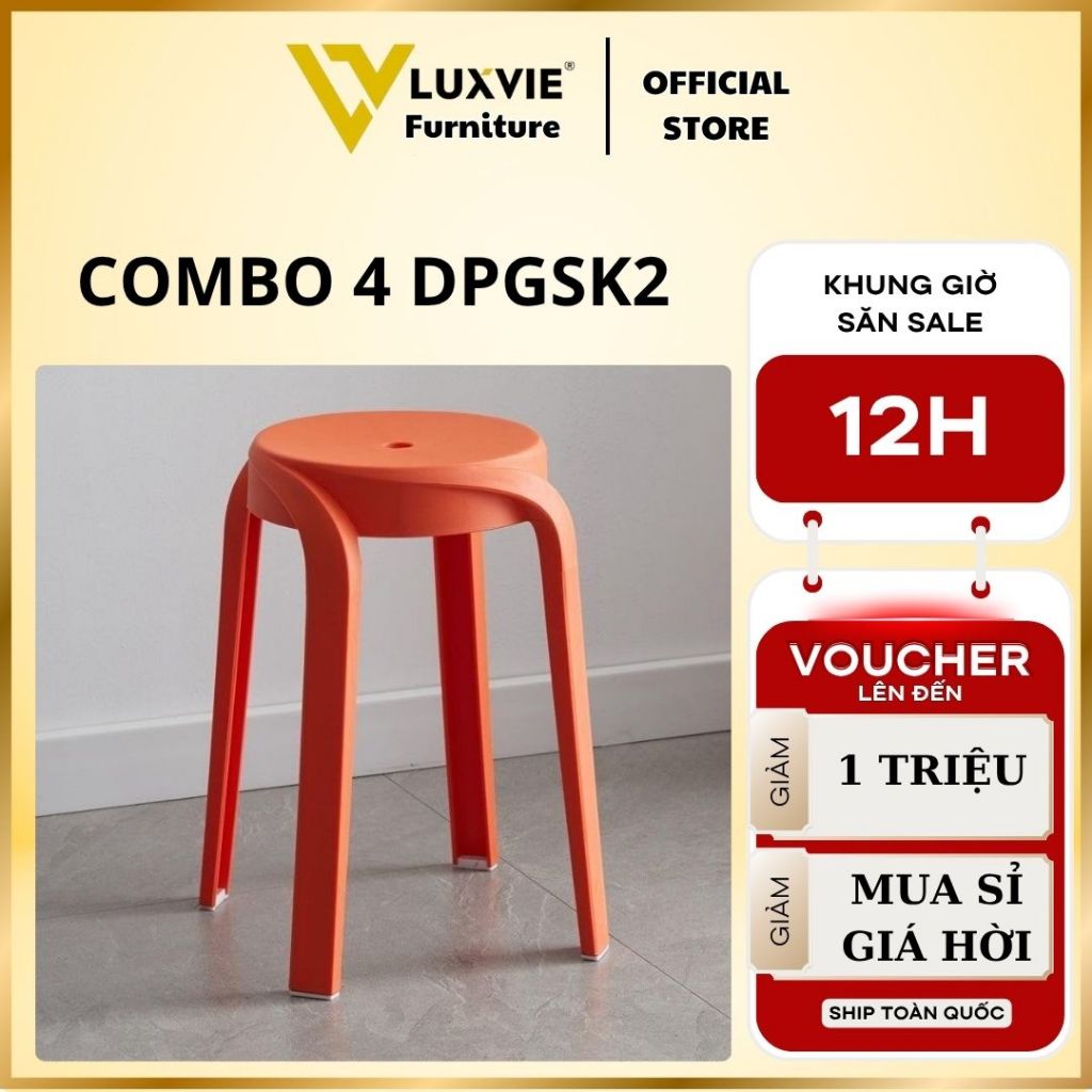 Combo 04 Ghế đôn nhựa DPGSK2