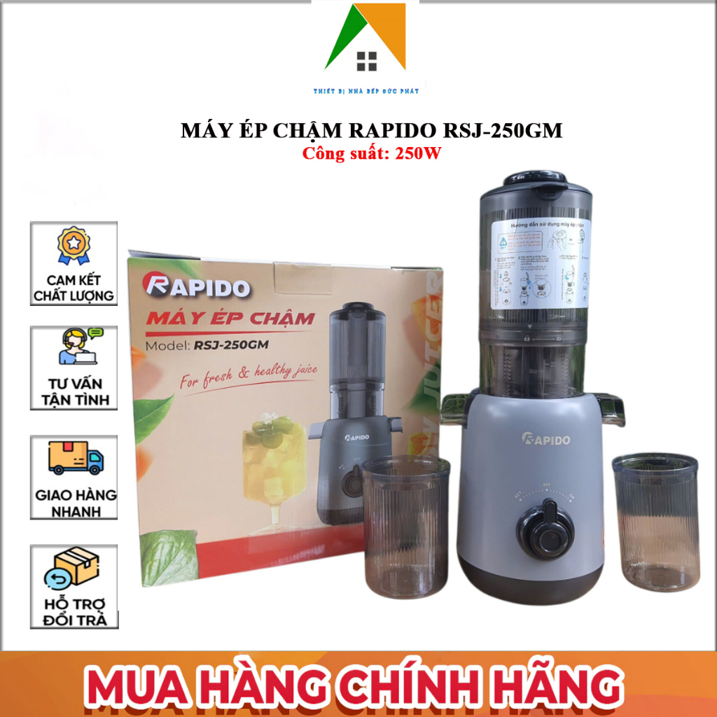 Máy Ép Chậm Trái Cây Rapido RSJ-250GM | Cốc Ép Dung Tích Lớn | Vận Hành Êm Ái