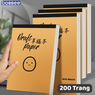  Sổ Tay Giấy Trơn A5 Giấy nháp trơn 200 Trang – Bìa Kraft Ghi Chép Take Note Tốc Ký Viết Nháp 