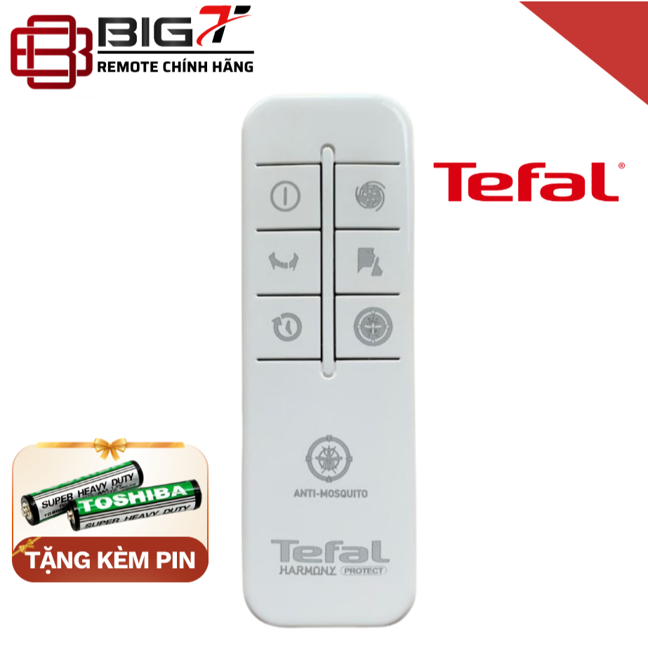 Điều khiển quạt Tefal quạt cây quạt treo tường tefal Hàng chính hãng [ BH đổi mới, tặng kèm pin ] re