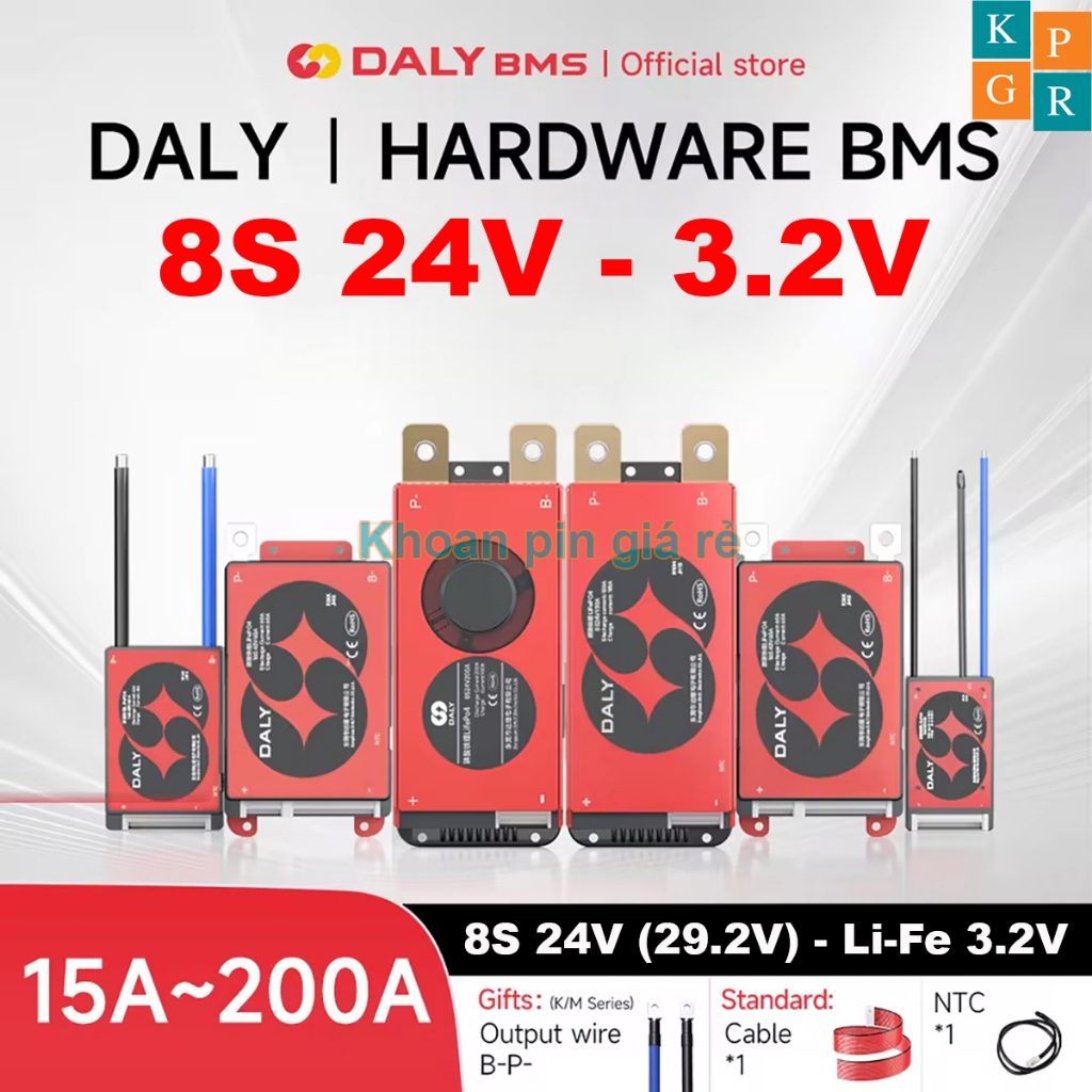 Mạch 8S 24V (29.2V) Daly bảo vệ pin sắt Li-Fe 3.2V xe điện