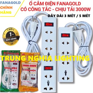  Ổ cắm điện dài Fanagold có công tắc TẢI 2500W dây dài 3 MÉT 5 MÉT 
