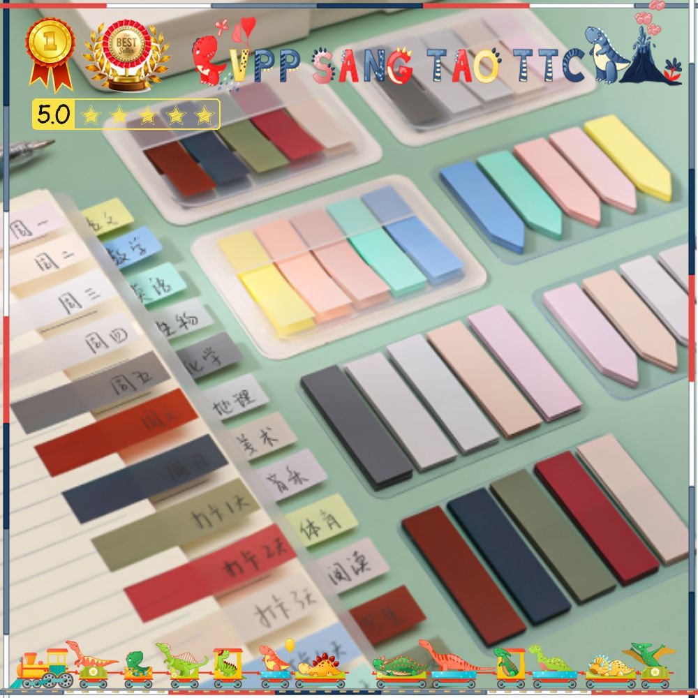 100 Tờ Giấy Note Phân Trang Pastel Dạ Quang