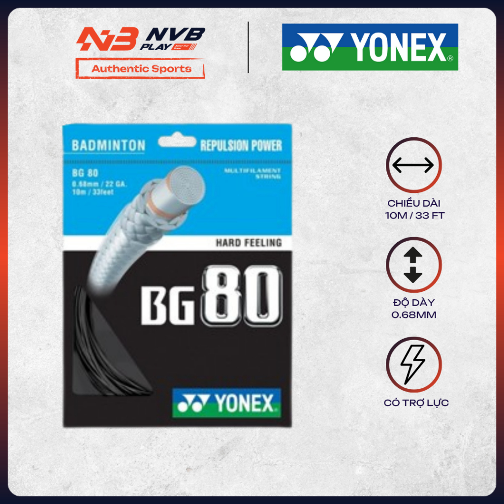 Cước Căng Vợt Cầu Lông Yonex BG80 - Có Trợ Lực - Hàng Chính Hãng