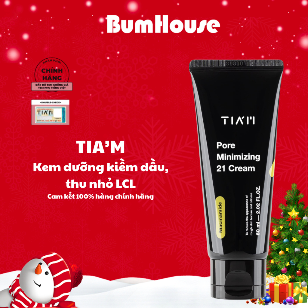 Kem Dưỡng TIA'M Niacinamide 5% + BHA 2.1% Kiềm Dầu, Se Khít LCL -Tia'm Pore Minimizing 21 Cream TIAM
