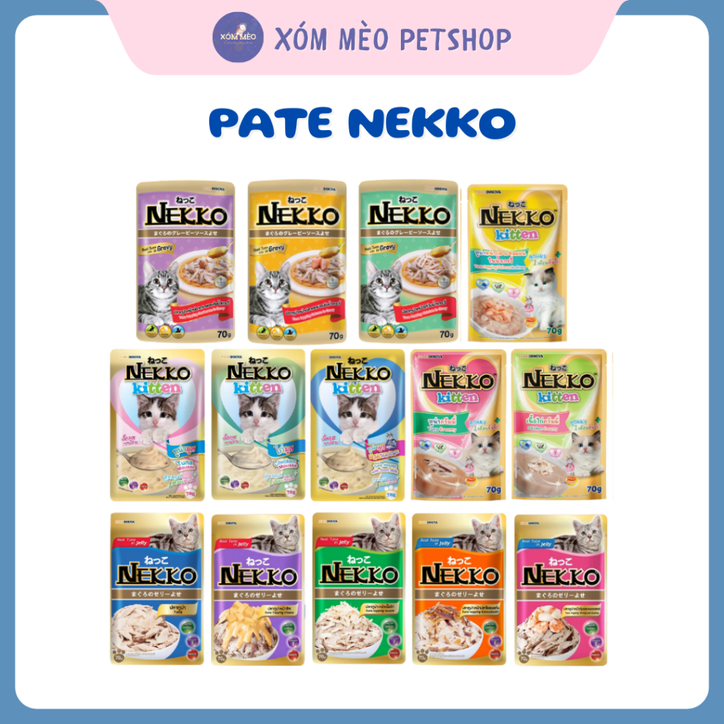 [COMBO PATE NEKKO] - Pate NEKKO cho mèo trưởng thành và mèo con (70g) - MIX VỊ - HỎA TỐC