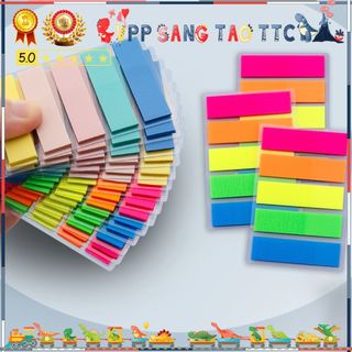Giấy Note Phân Trang Nhựa Màu Dạ Quang