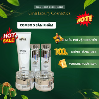  Gimi Luxury   Không Hộp   Combo 5 Sản Phẩm  Kem Nám,Tàn Nhan Trắng da GiMi Luxury Hàn Quốc Sữa rửa mặt Tuyp   Mẫu Cũ    