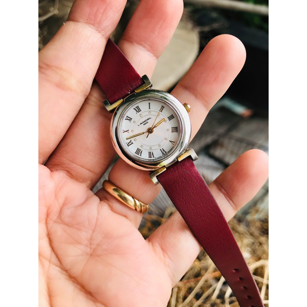 đồng hồ nữ si Nhật thương hiệu LANCEL PARIS dây da size 23mm