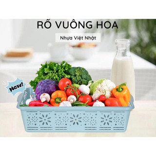Rổ vuông hoa 3 size nhựa việt nhật cao cấp đựng đồ đa năng