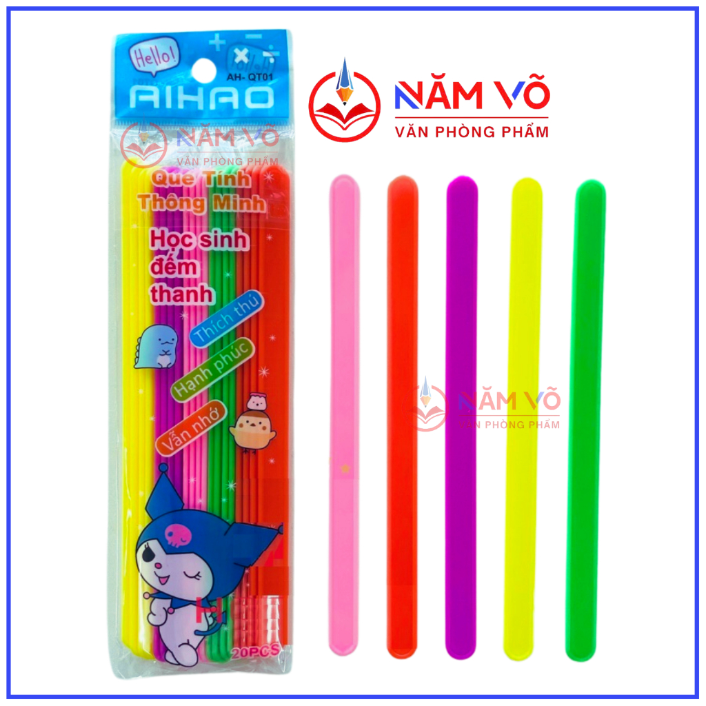 COMBO 40 Que Tính Tập Đếm / Que Đếm Số Nhựa / Que Tính Nhựa Học Toán Đếm Số Aihao Cho Bé Vào Lớp 1 N