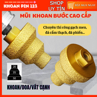  Mũi khoan tháp mũi khoan bước cao cấp phủ kim cương M10 - Khoan Doa Vát cạnh 