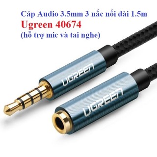 Cáp nối dài Audio 3.5mm 3 nấc  ( 1.5M 40674 , 2M  40675 ) Ugreen (hỗ trợ mic và tai nghe)