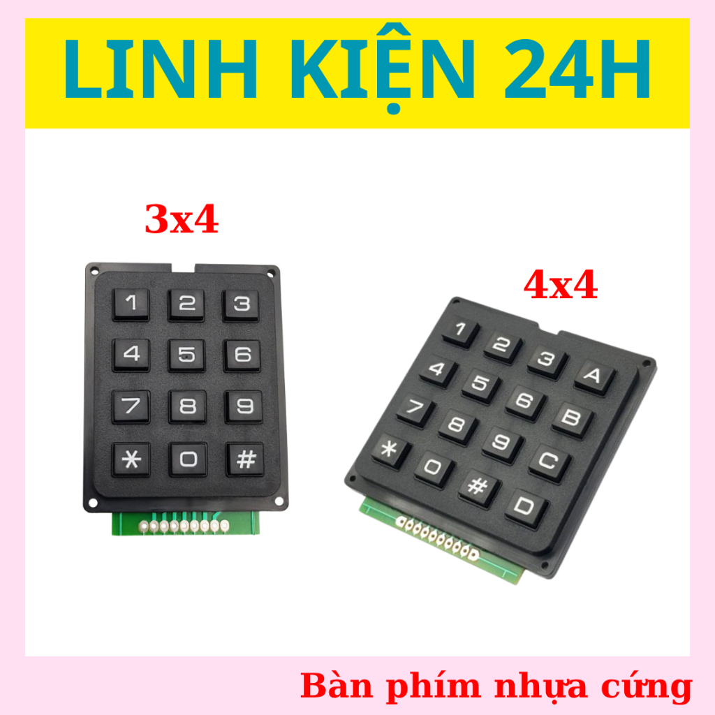 Bàn phím nhựa cứng - Bàn phím nhựa - 3x4 - 4x4 - phím bấm