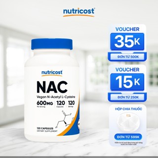 Viên uống bổ phổi, thải độc gan NAC Nutricost của Mỹ, giúp long đờm, ngừa viêm phổi, gan nhiễm mỡ