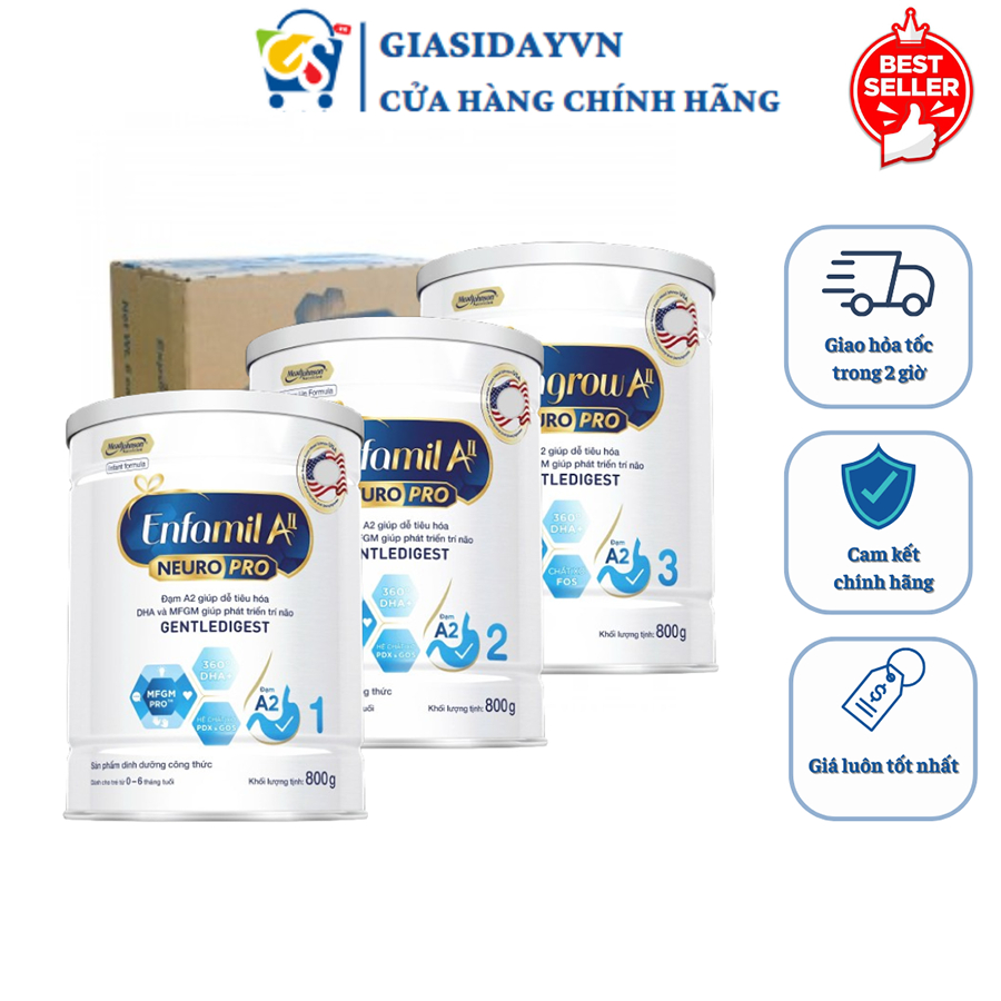 [Date 2027][Thùng] Sữa Enfa A2 NeuroPro Mỹ 350g, 800g Enfamil Enfagrow - Sữa Bột Công Thức