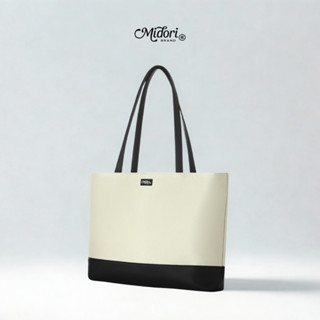 Túi Tote MELO Nam Nữ Vải Phối Da Đeo Vai Đựng Laptop Đi Học Đi Làm | MI MIDORI