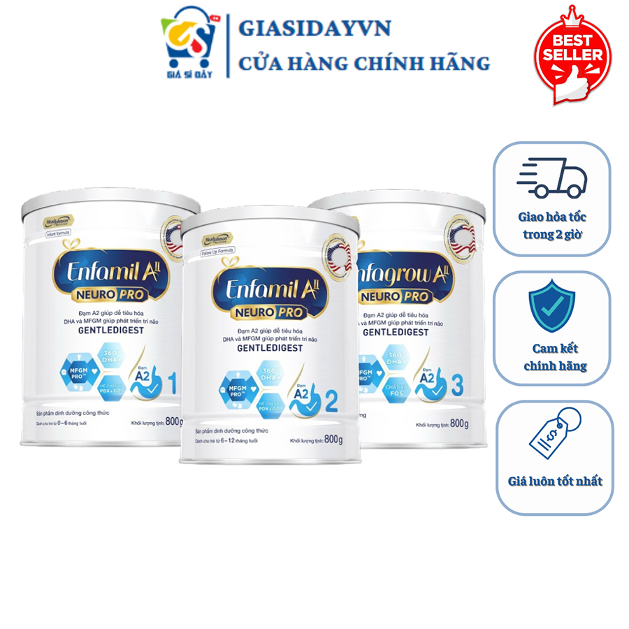 [HSD 2027] Sữa Enfa A2 NeuroPro Mỹ 350g, 800g Enfamil Enfagrow - Sữa Bột Công Thức