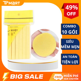 Bông mút rửa mặt Chivey bọt biển nén mềm mịn an toàn cho da nhạy cảm