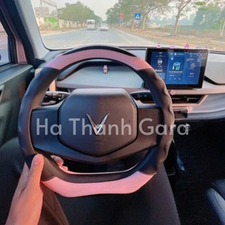 Bọc vô lăng ô tô Vinfast VF3 màu Hồng Xanh Đỏ Trắng Vàng Đen vân Gỗ Carbon