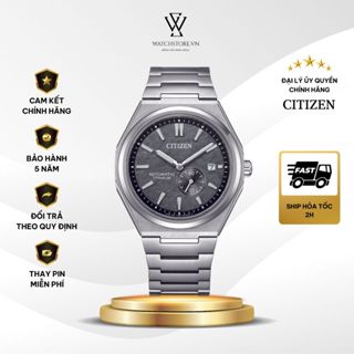  Đồng Hồ Cơ Nam Cao Cấp Citizen Zenshin Automatic Titanium NJ0180-80H  Size 40.5 mm Mặt Xám Dây Kim Loại Chính Hãng 