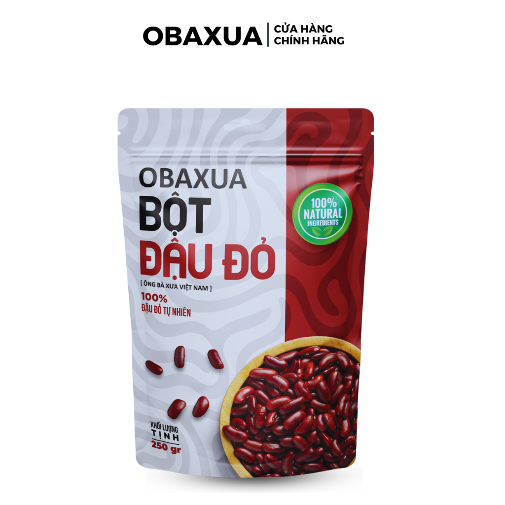 Bột Đậu Đỏ Obaxua 250g - Dùng dưỡng trắng toàn thân, mặt nạ dưỡng da giúp da trắng mịn da