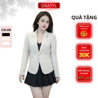  Áo Vest Nữ Dài Tay Công Sở Màu Kem OXATYL  A006 Form Ôm Cao Cấp - Áo vest 1 lớp sang trọng 